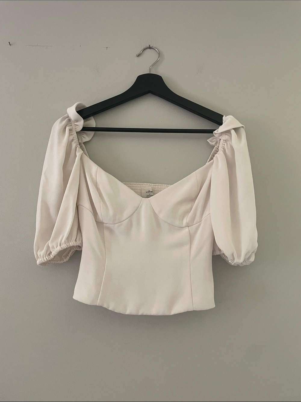 Wilfred Cream Puff Sleeve Sweetheart Top